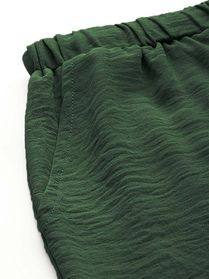 Women Textured Straight Fit High-Rise Trousers