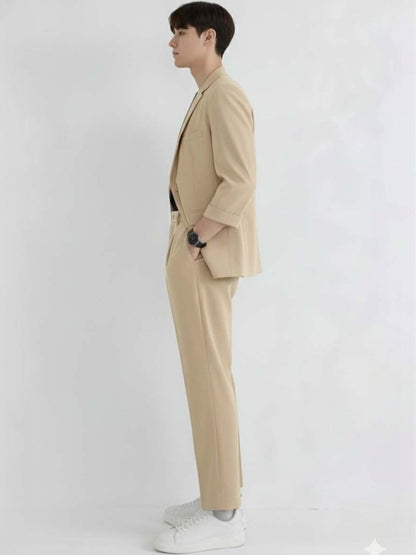 Solid Blazer with Trousers