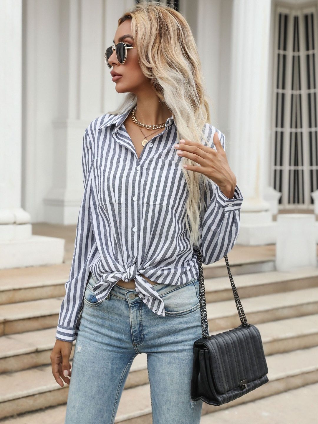 Women Striped Casual Shirt