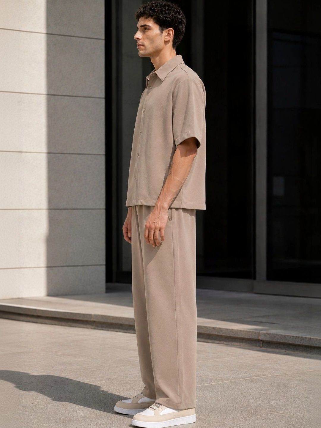 Solid Shirt with Trousers