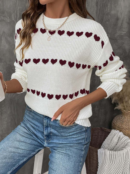Printed Pullover in White - Nowi Korean Fashion