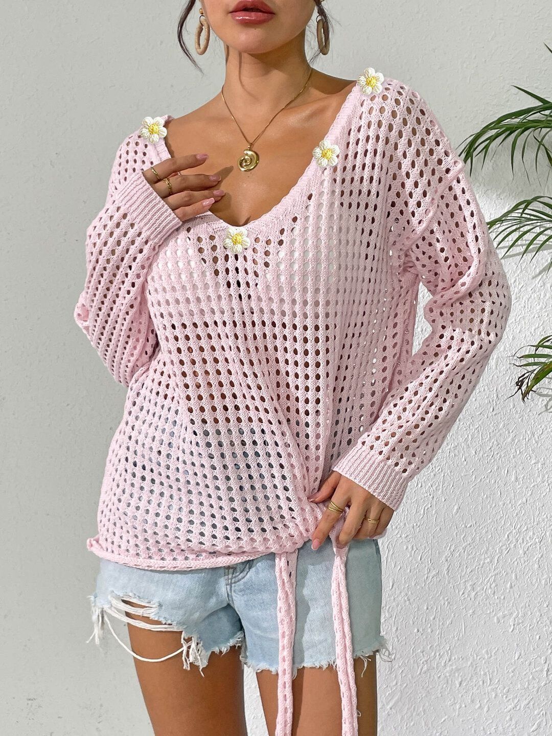 Women Pullover with Applique Detail