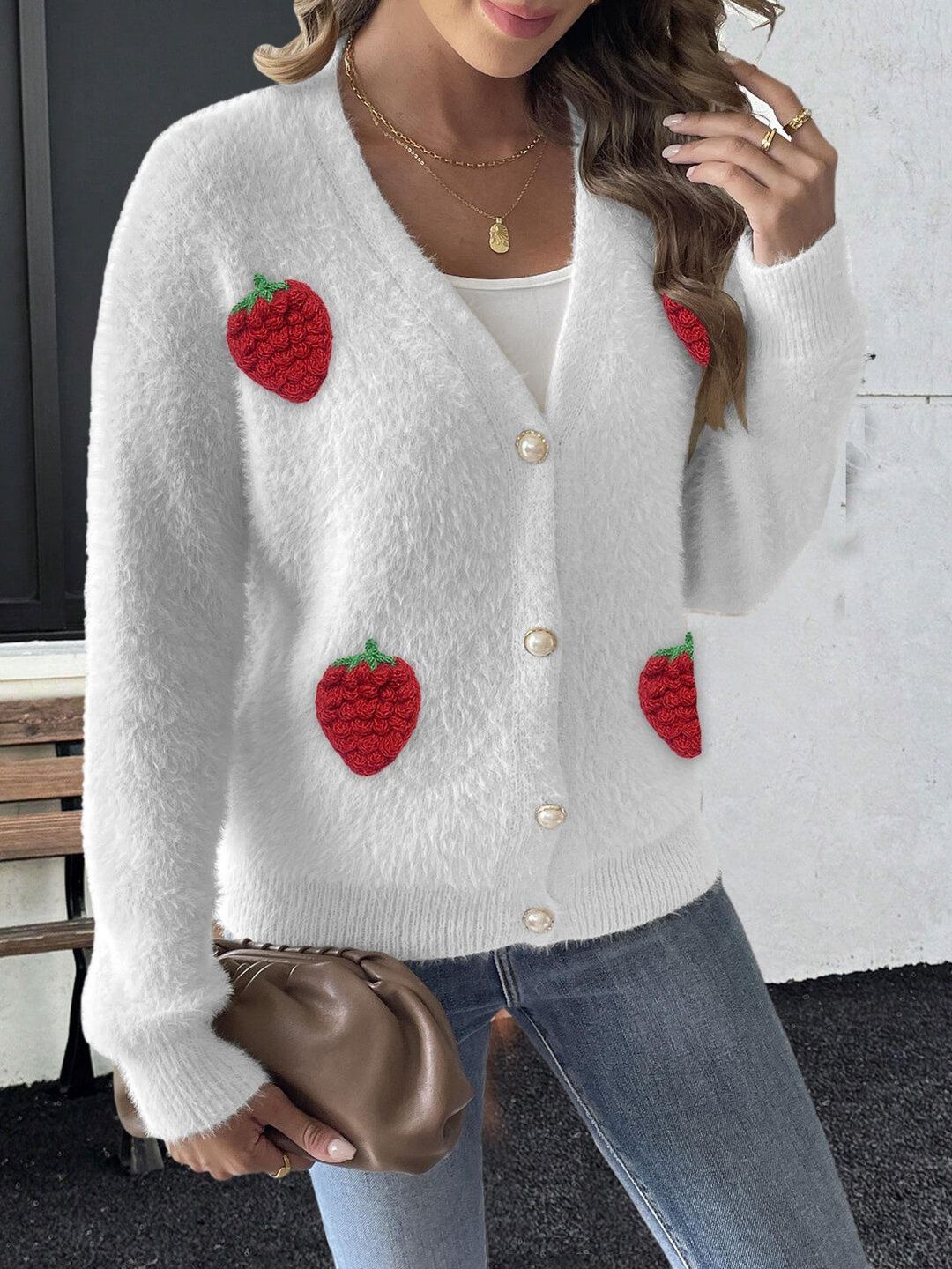 Women Embroidered Cardigan with Embroidered Detail