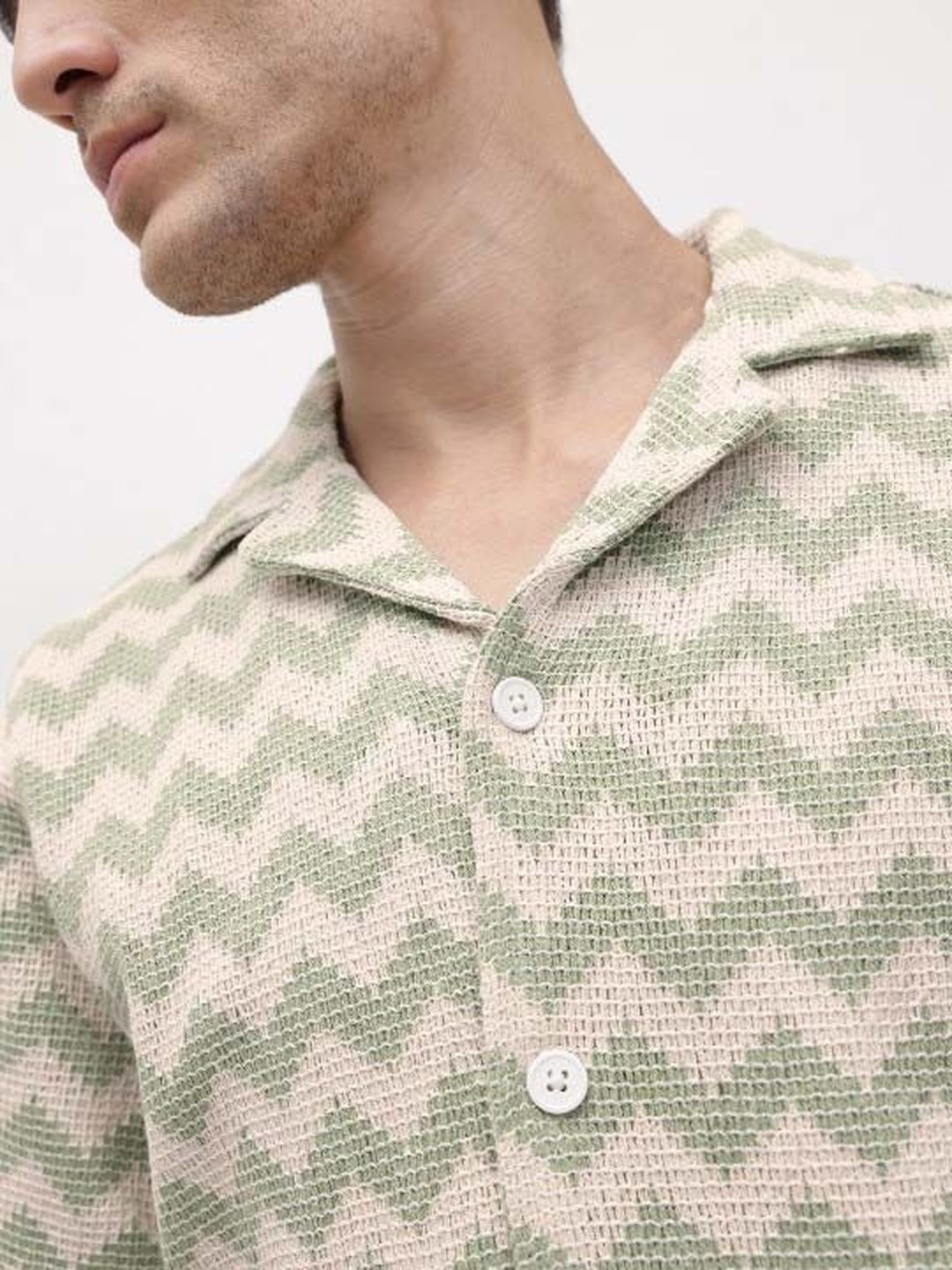 Crochet Woven Design Shirt with Shorts