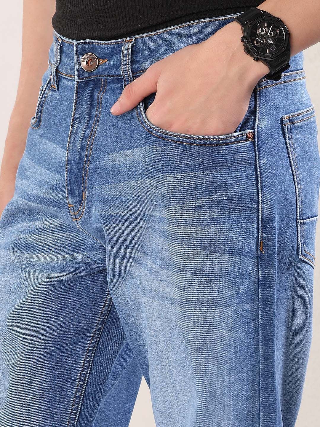 Men Straight Fit Mid-Rise Light Fade Jeans