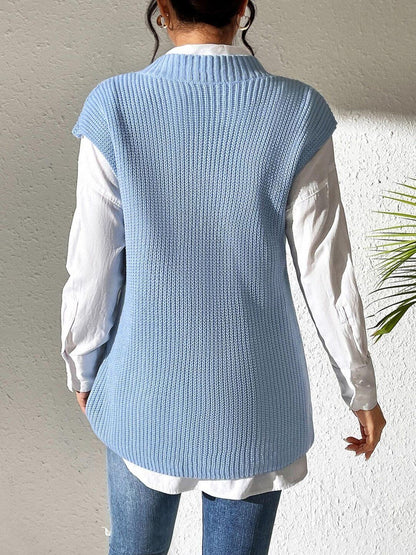 Women Ribbed Sweater Vest