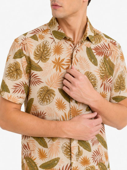 Men Comfort Floral Printed Casual Shirt