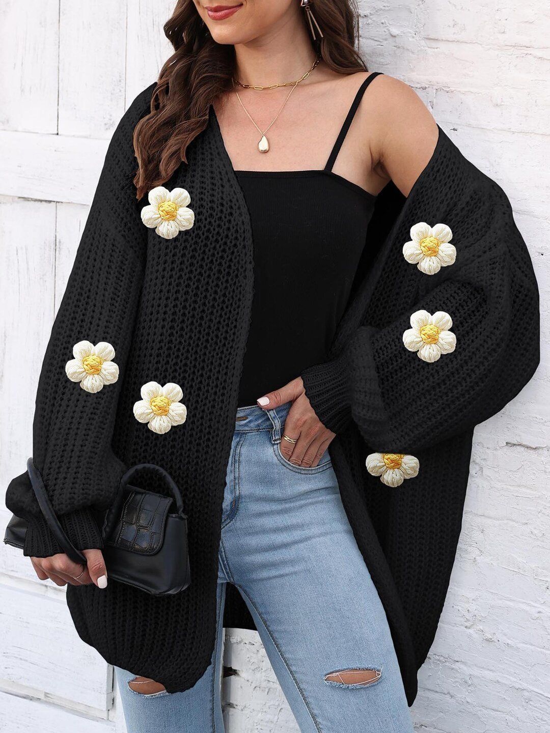 Women Cardigan with Applique Detail
