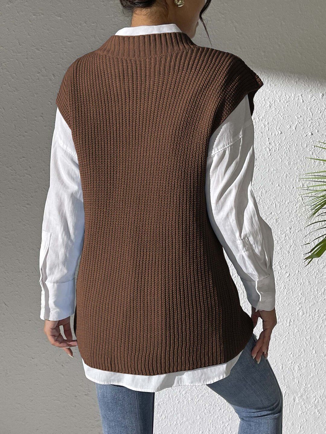 Women Ribbed Sweater Vest
