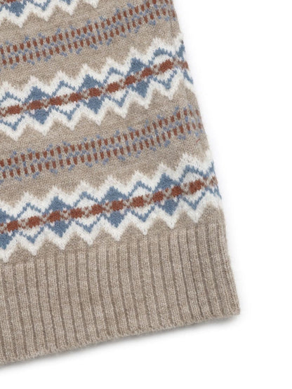 Women's Beige Printed Sweater Vest