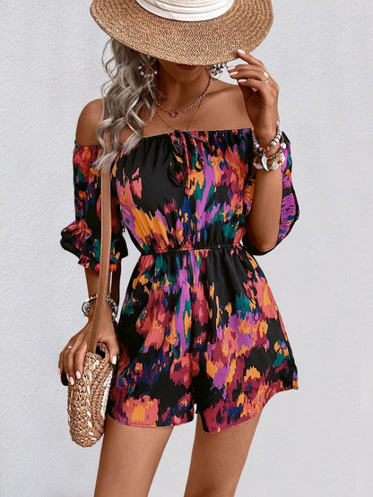 Off-Shoulder Printed Jumpsuit