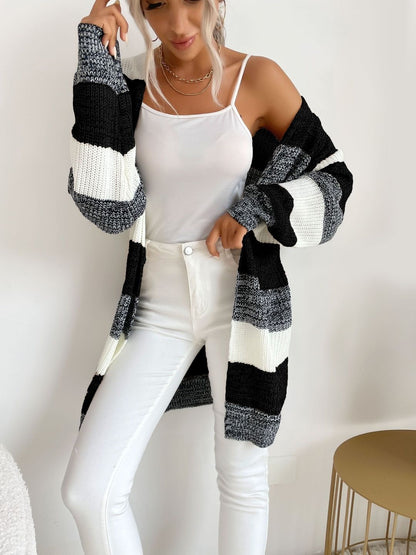 Women Colourblocked Woollen Cardigan