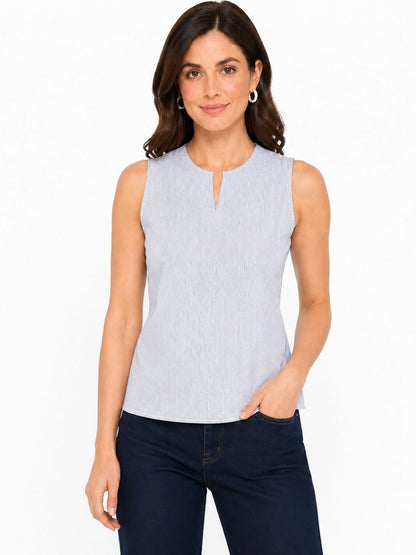 Striped Keyhole Neck Top