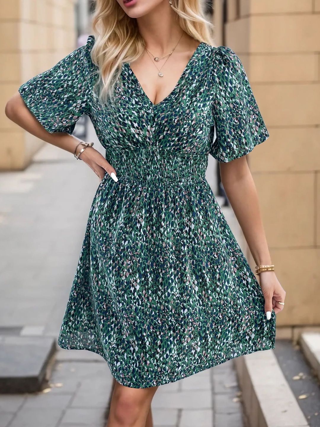 Print Fit & Flare Dress