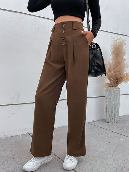 Women High-Rise Non Iron Pleated Trousers