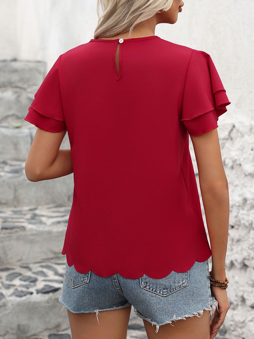 Flutter Sleeve Ruffles Top