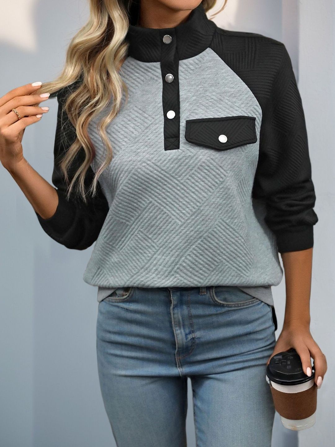 Women Colourblocked Sweatshirt