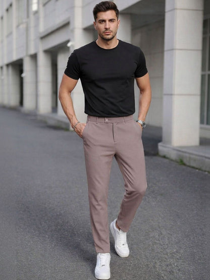Men Solid Relaxed Regular Trousers