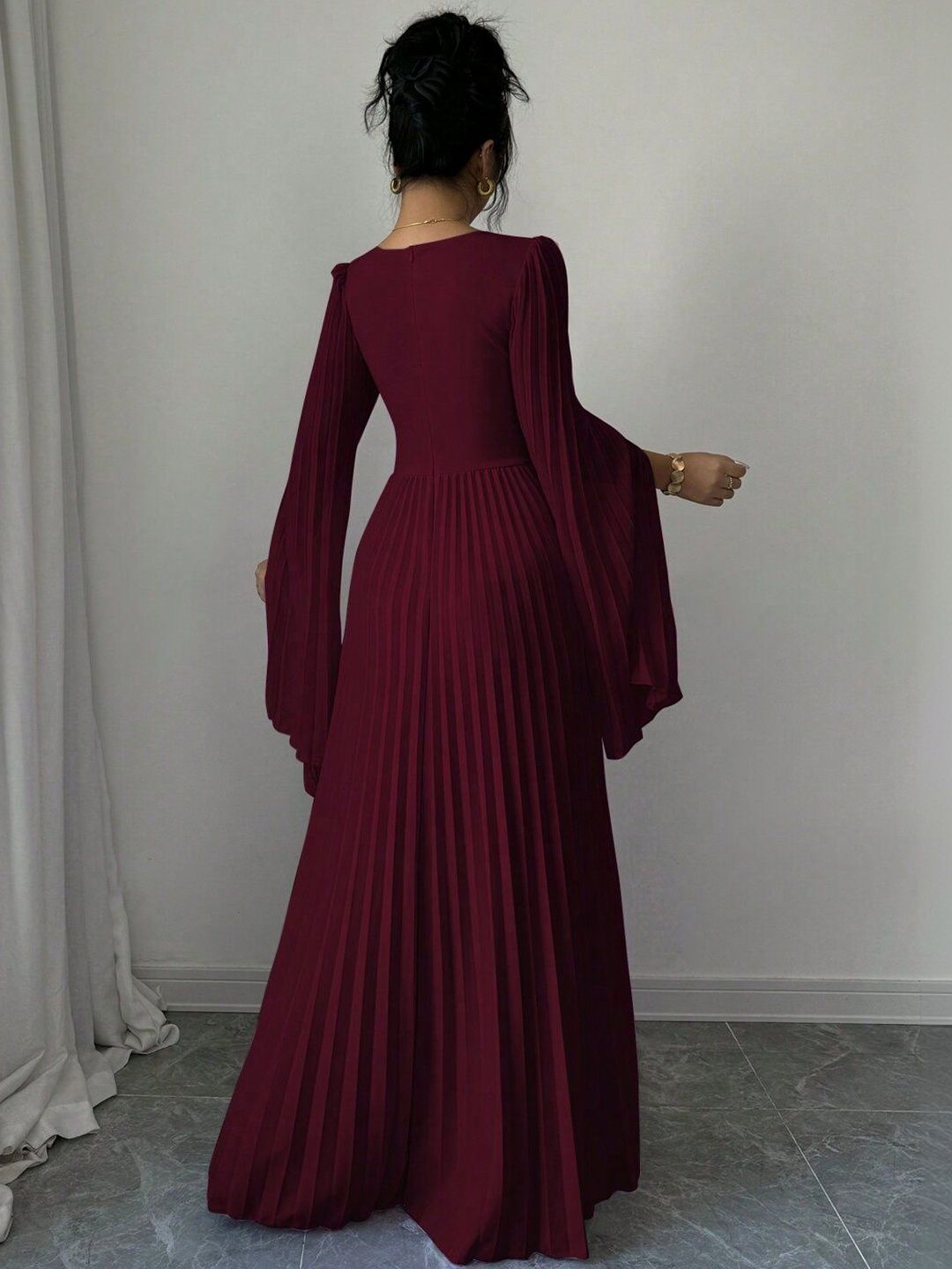 Flared Sleeve Maxi Dress