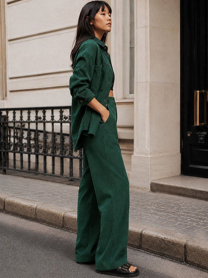 Solid Shirt with Trousers