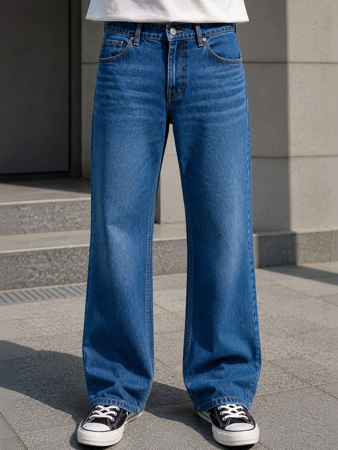 Men Bootcut Mid-Rise Light Fade Jeans