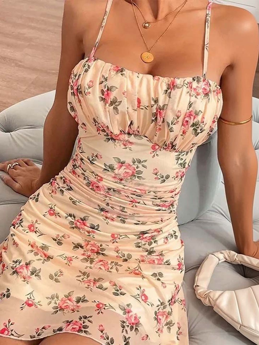 Floral Print Bodycon Mini Dress