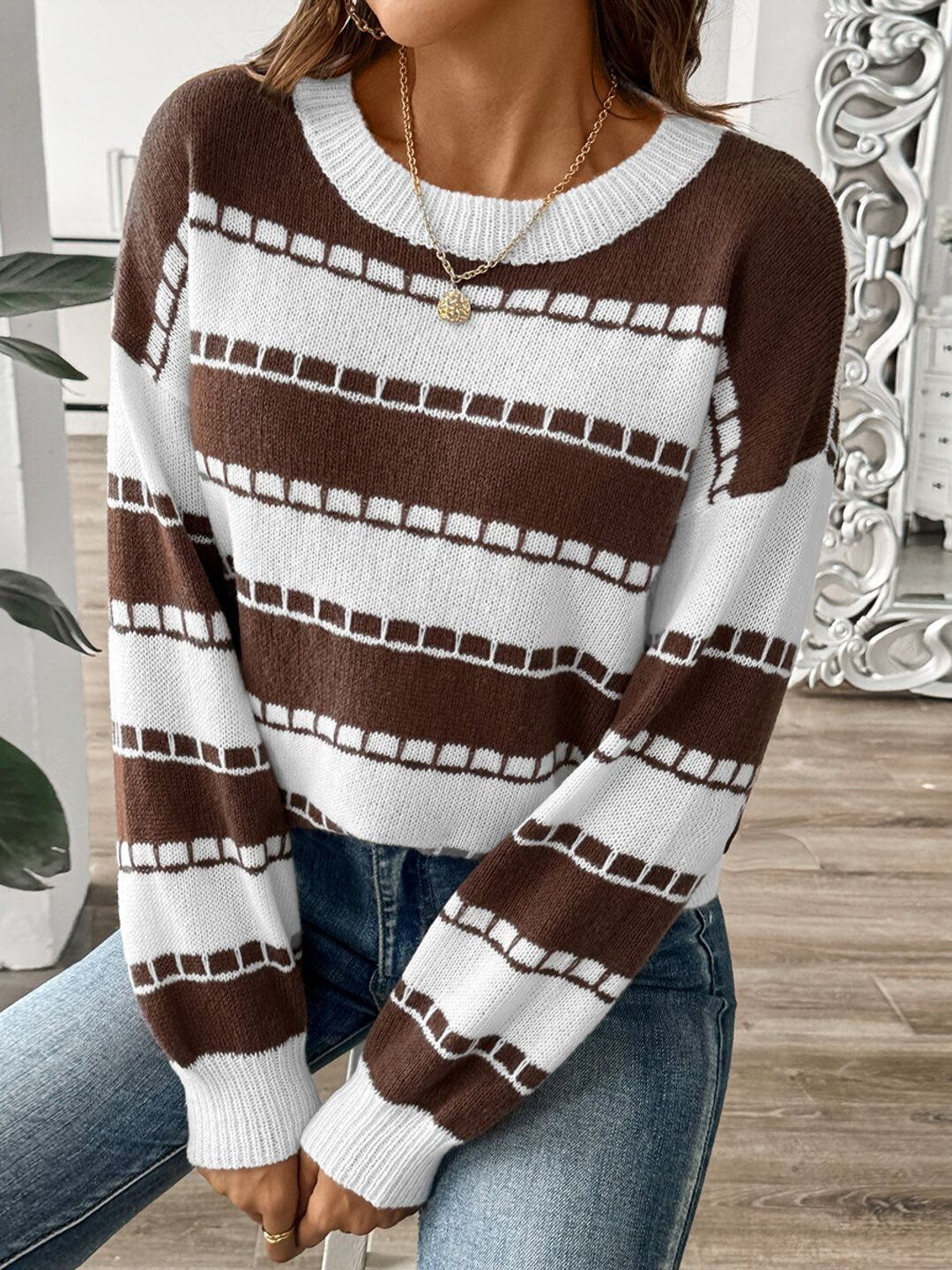Women Striped Pullover