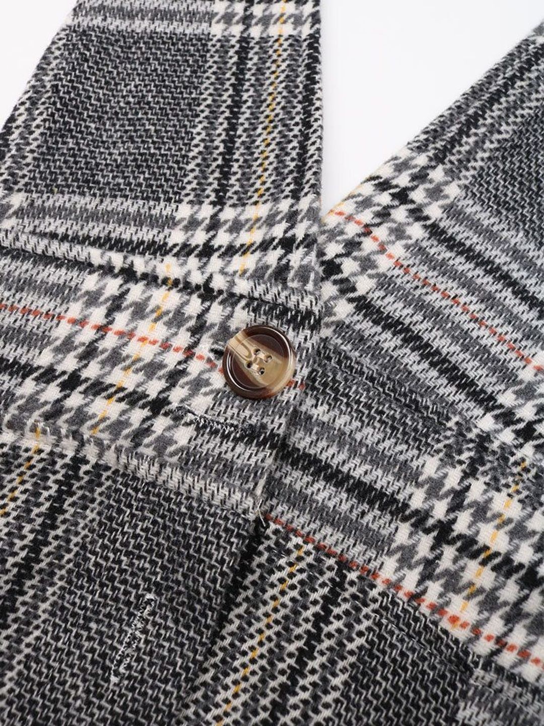 Women's Grey Checked Pinafore Dress