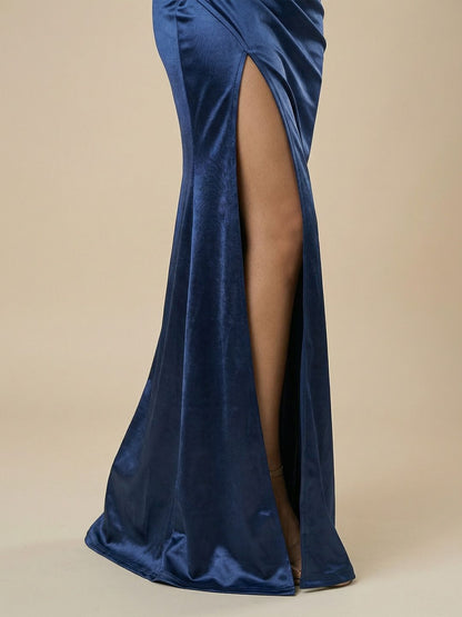 Women's Brown Nowi Off-Shoulder Sheath Maxi Dress
