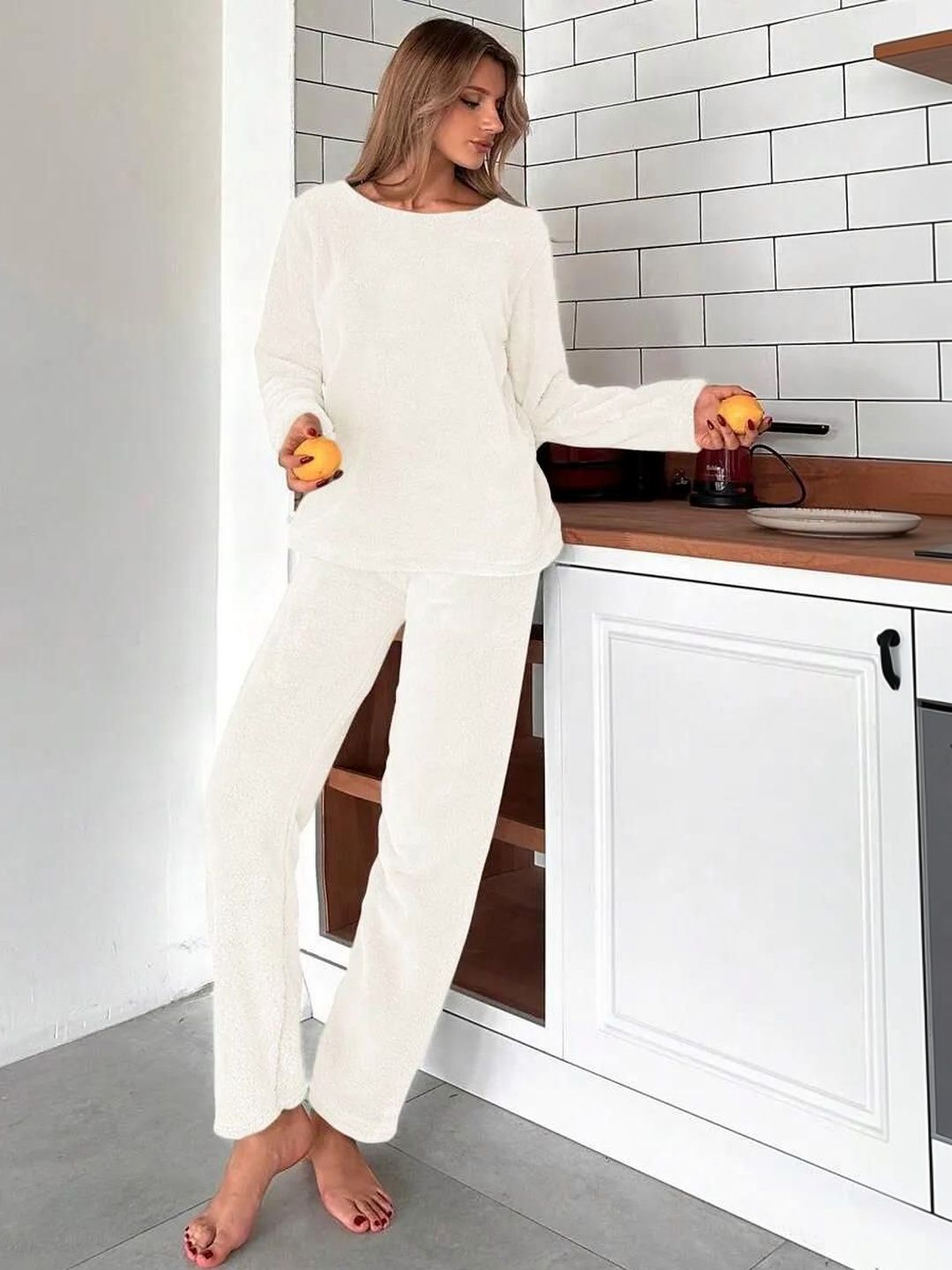 NOWI Round Neck Long Sleeves Night Suit