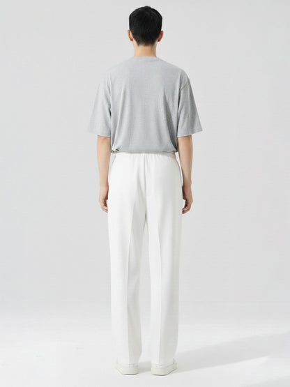 Men Relaxed Fit Wide Leg Drawstring Pants