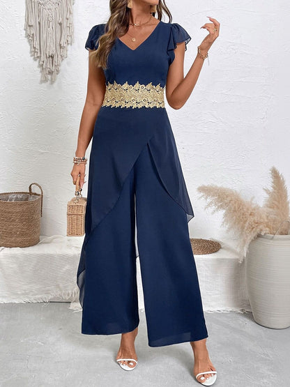 Basic Jumpsuit with Embellished - Nowi Korean Fashion