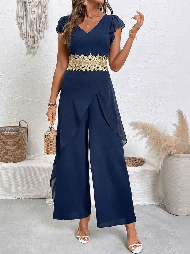 Basic Jumpsuit with Embellished - Nowi Korean Fashion