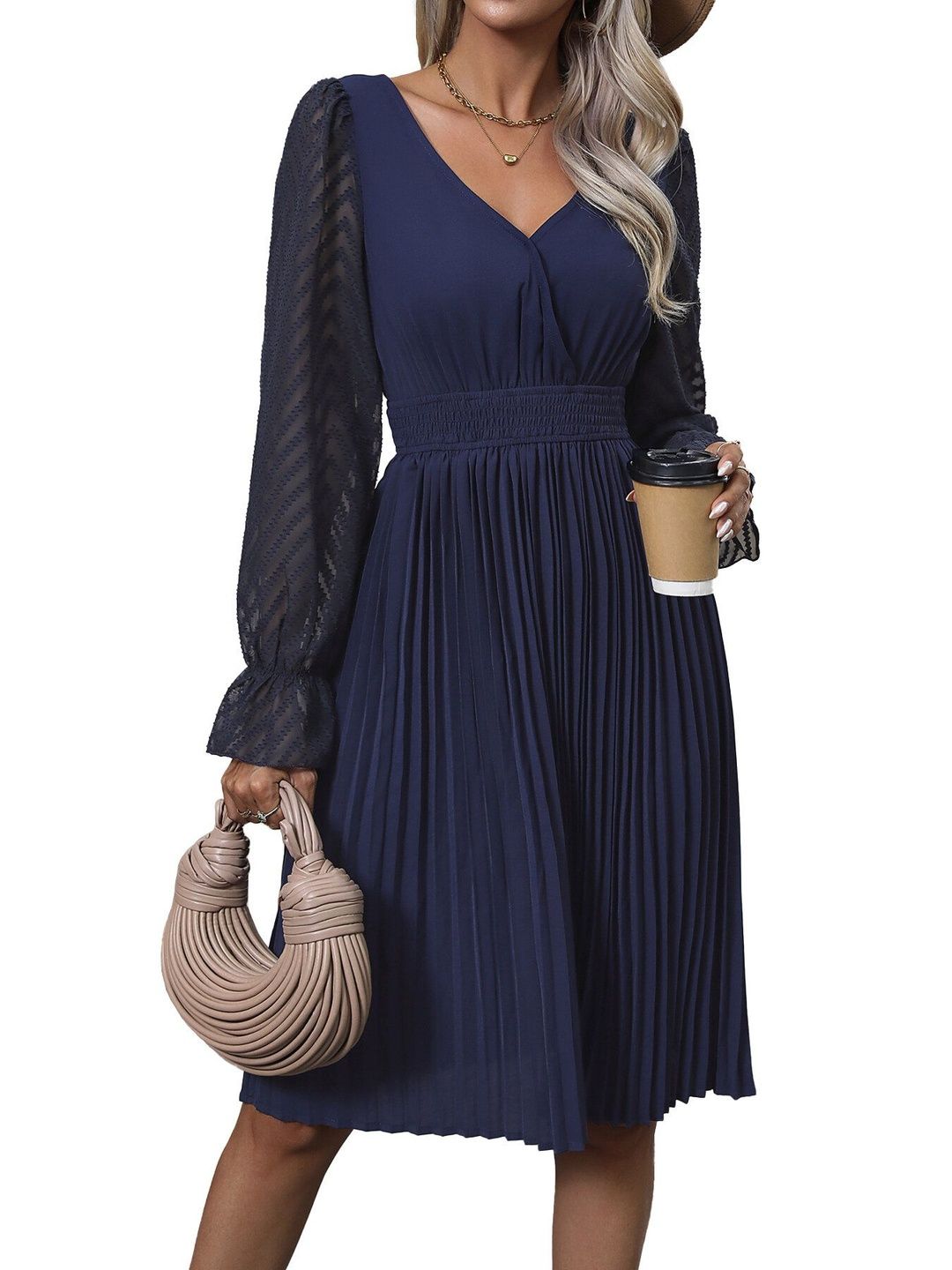 NOWI A-Line Midi Dress - Nowi Korean Fashion