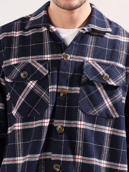Checked Spread Collar Shackets