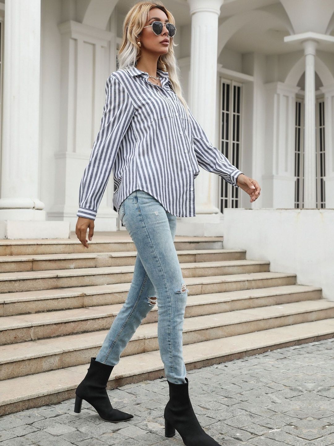 Women Striped Casual Shirt