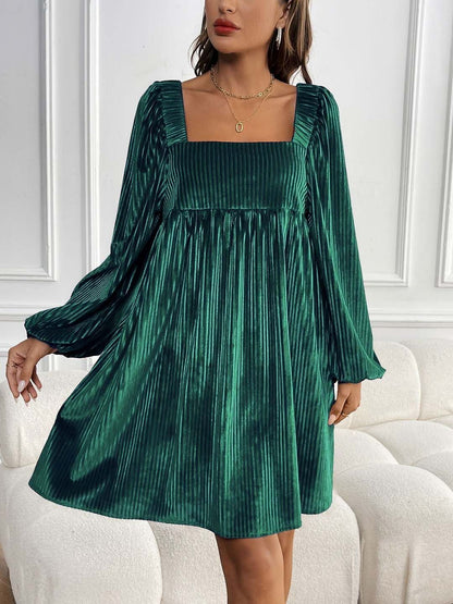 Puff Sleeve A-Line Dress