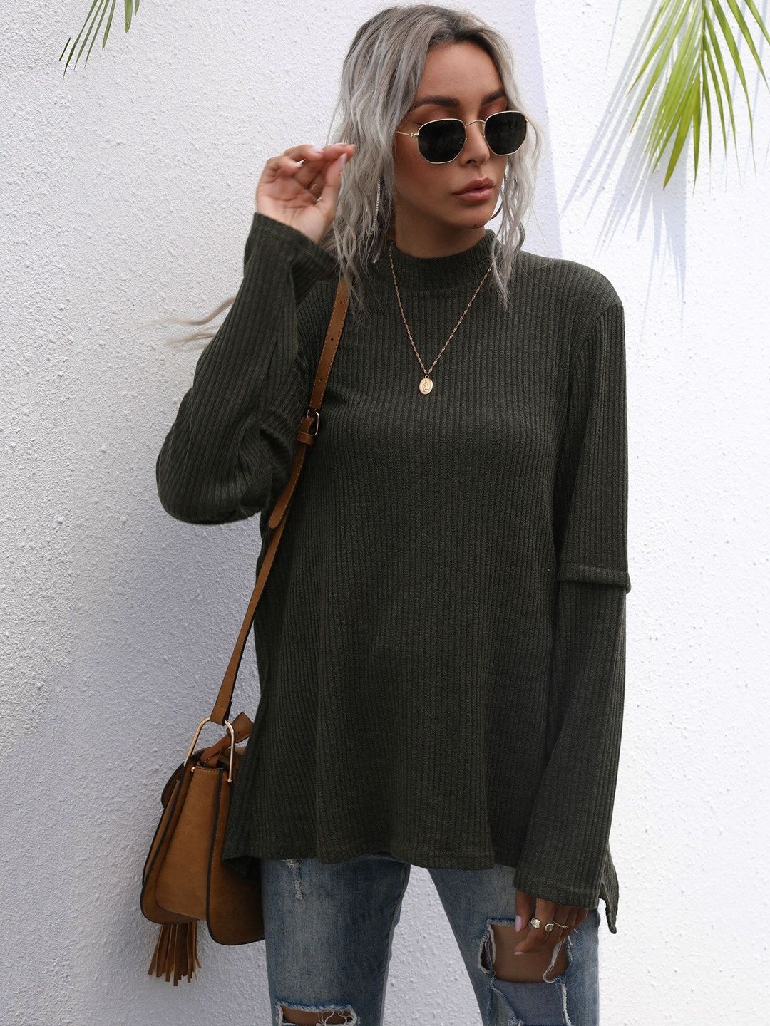 NOWI Ribbed Pullover Style 423 - Nowi Korean Fashion