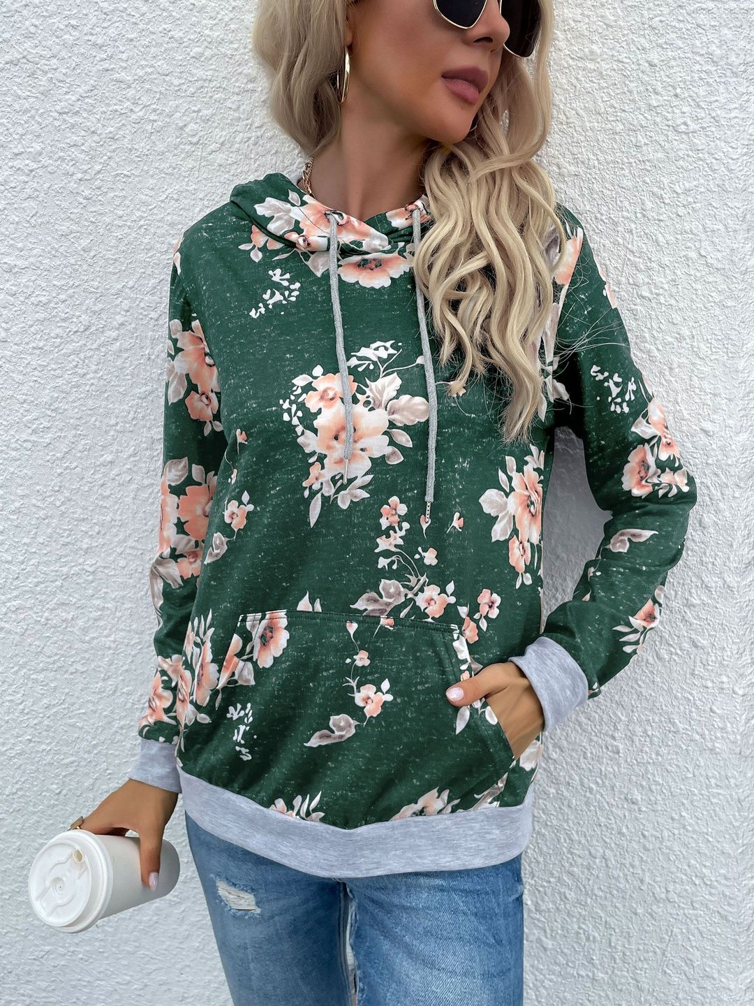 Women Printed Hooded Sweatshirt