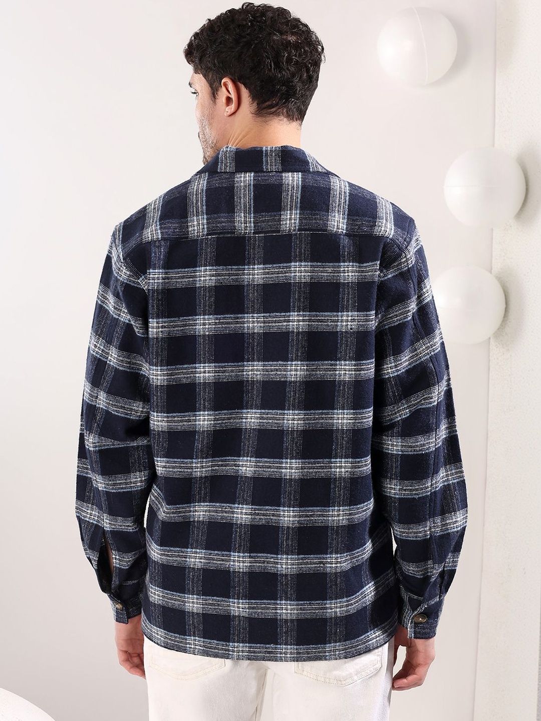 NOWI Men Tartan Checks Checked Casual Shirt