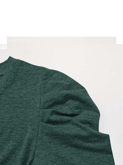 NOWI Round Neck Puff Sleeve Top