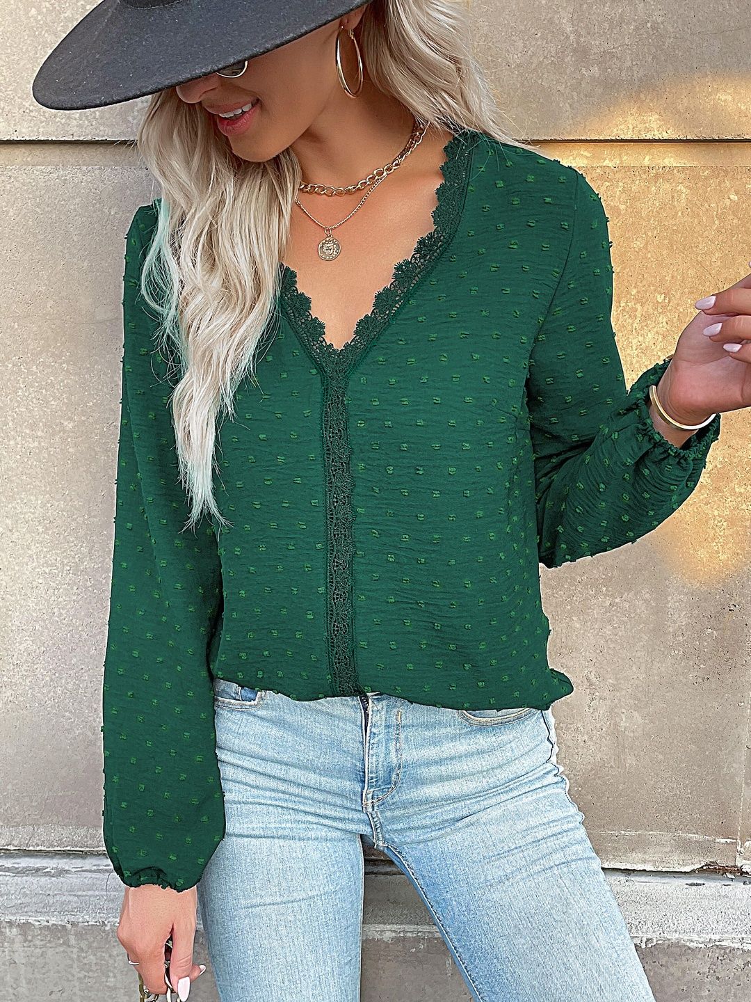 Women's Green Cotton Top Printed Regular Fit