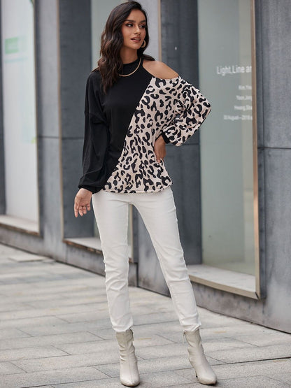 Women Colourblocked High Neck T-shirt