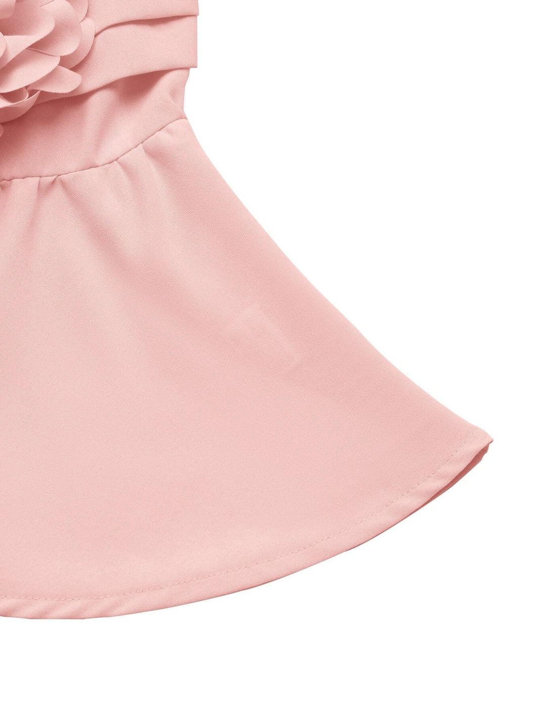 Women's Pink Puff Sleeve Wrap Top