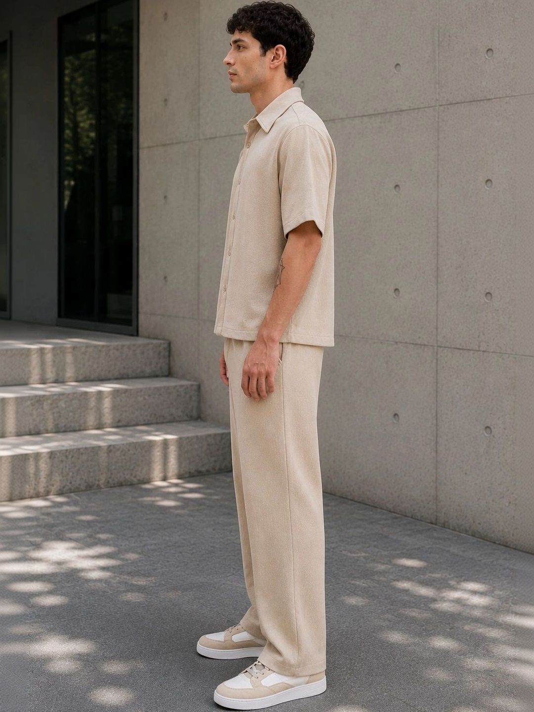 Solid Shirt with Trousers