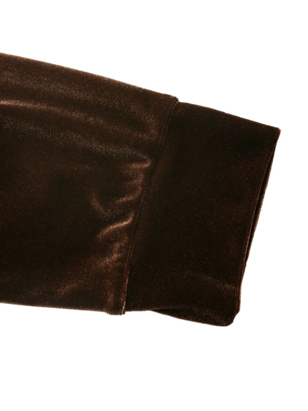 Women's Elegant Brown Velvet Top With Lace Trim