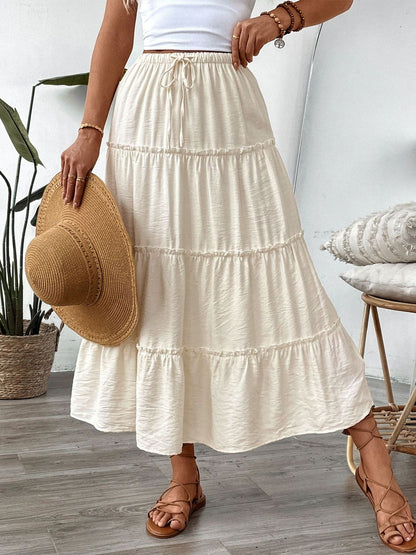 Tiered Flared Cotton Skirts