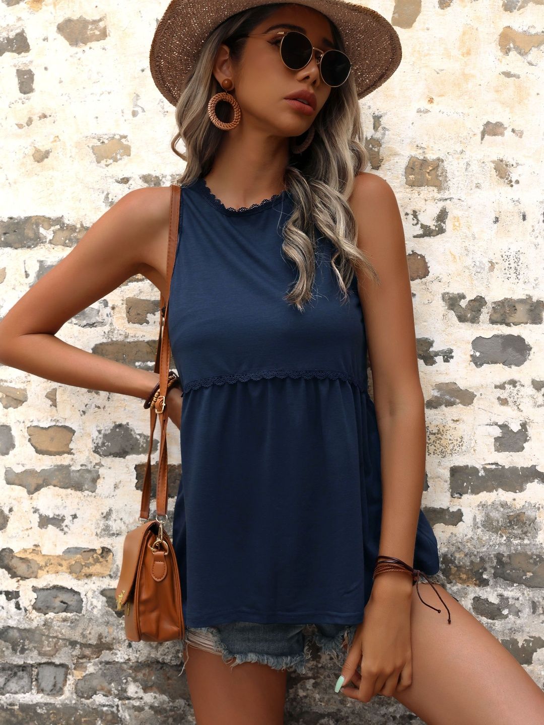 Ruffles Cotton Top Sleeveless - Nowi Korean Fashion
