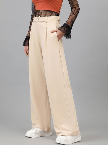 Women High-Rise Easy Wash Trousers