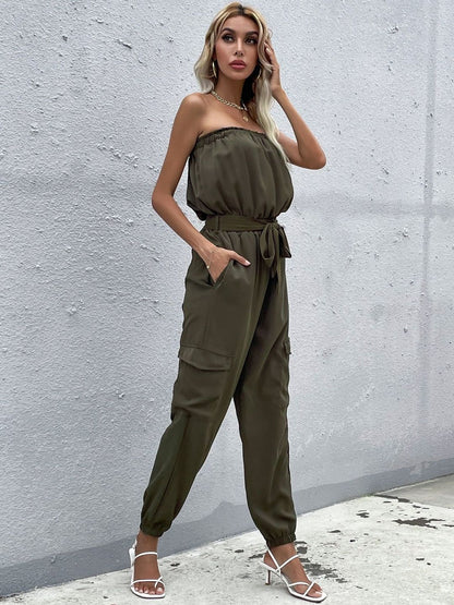 Off-Shoulder Basic Jumpsuit